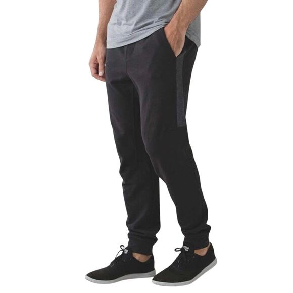 LULULEMON City Sweat Joggers Men M Black/Gray Cozy Athletic Outdoor Training - Picture 1 of 12